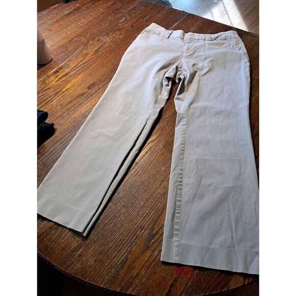 Size 14 Gap Stretch Khaki Tan Bootcut Flare Pants with Pockets Belt Loops - Picture 1 of 4